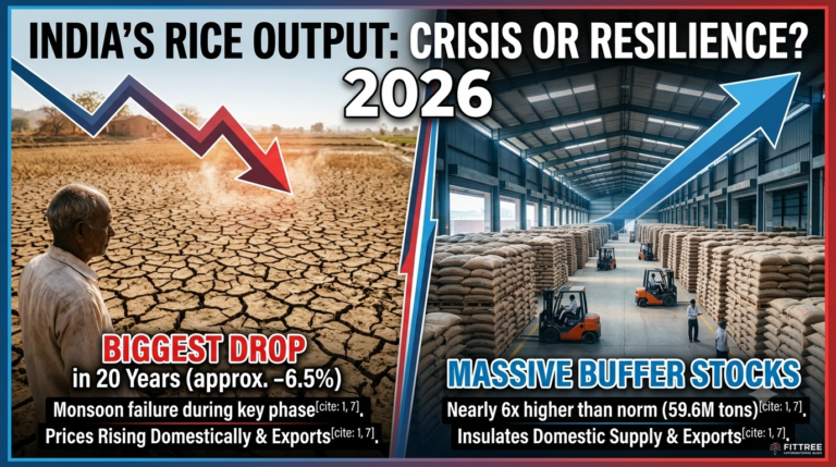 India rice production drop 2026